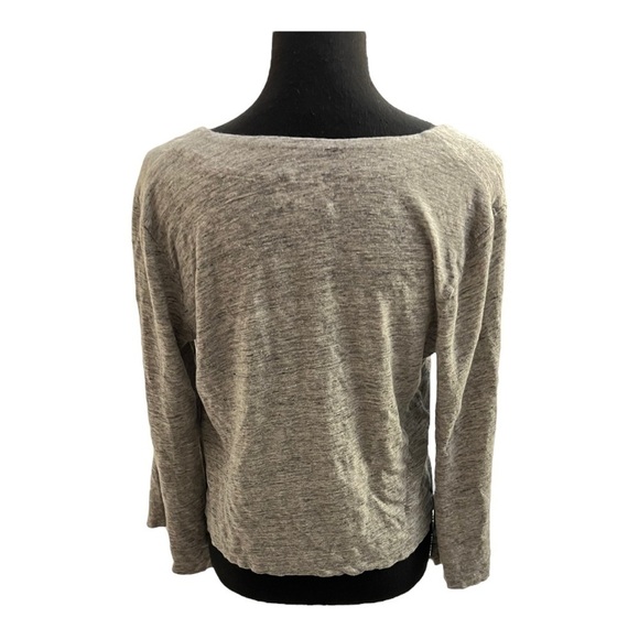 Feel the Piece Terre Jacobs Long Sleeve cropped linen grey sweatshirt XS/S - Picture 4 of 9